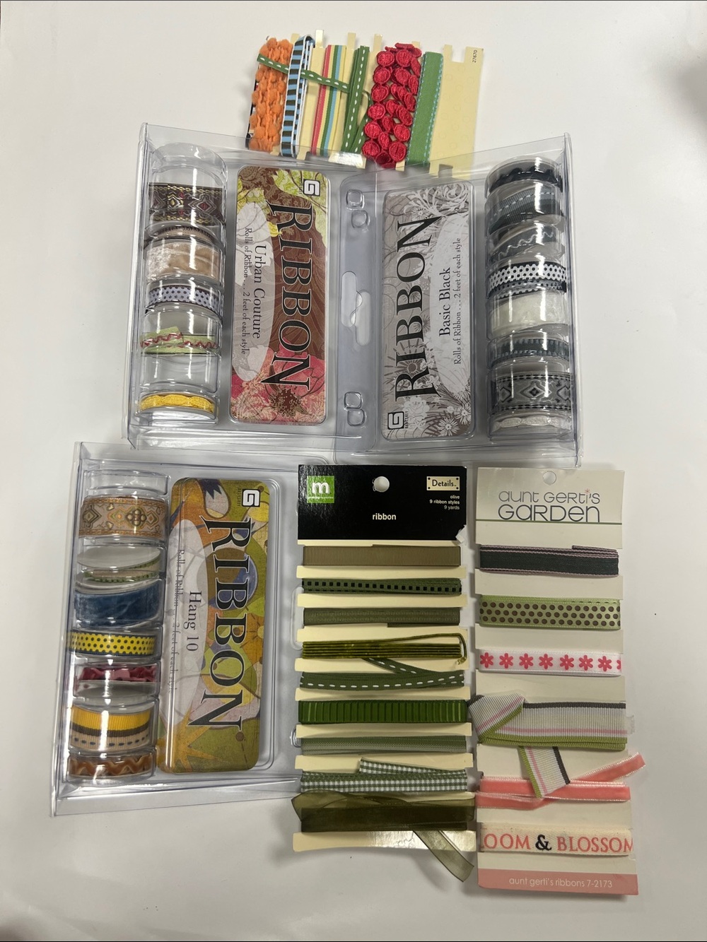 Basic Gray Decorative Ribbon Packs(3)- Multicolor & 3 other Combo Ribbon Packs